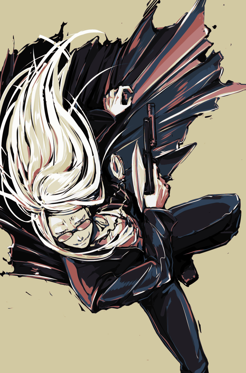 1boy, black_jacket, black_nails, black_pants, blonde_hair, fate/grand_order, fate_(series), full_body