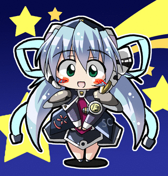 10s, 1girl, animated, animated_gif, blush_stickers, chibi, female_focus, green_eyes