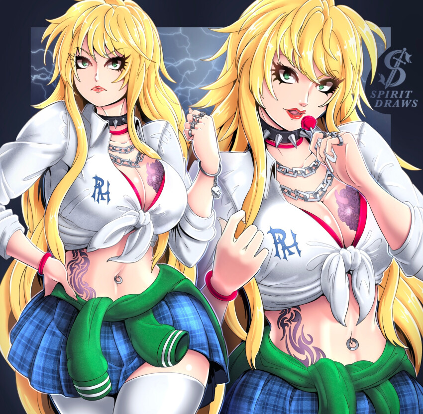 1girl, amesuku_gyaru, gyaru, highres, himawari_ranna, kogal, navel_piercing, piercing