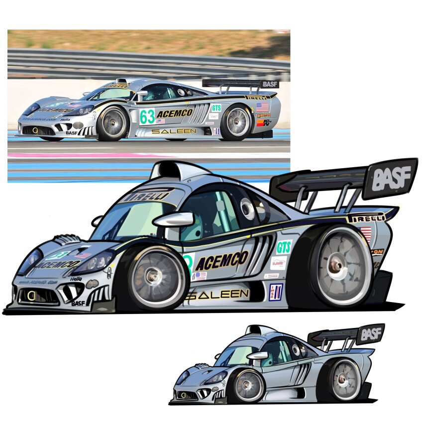 absurdres, car, chibi, from_side, highres, holeecrab, motor_vehicle, photo-referenced