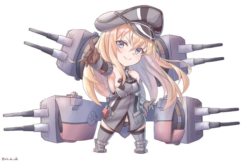 1girl, absurdres, anchor, atodashi, bismarck_(kancolle), bismarck_drei_(kancolle), black_panties, blonde_hair