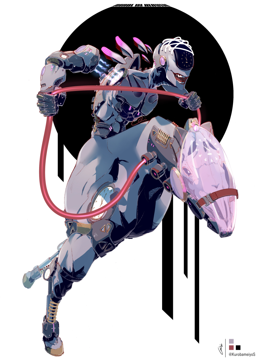 1other, absurdres, black_background, detached_arm, electricity, enrico_pucci, full_body, highres