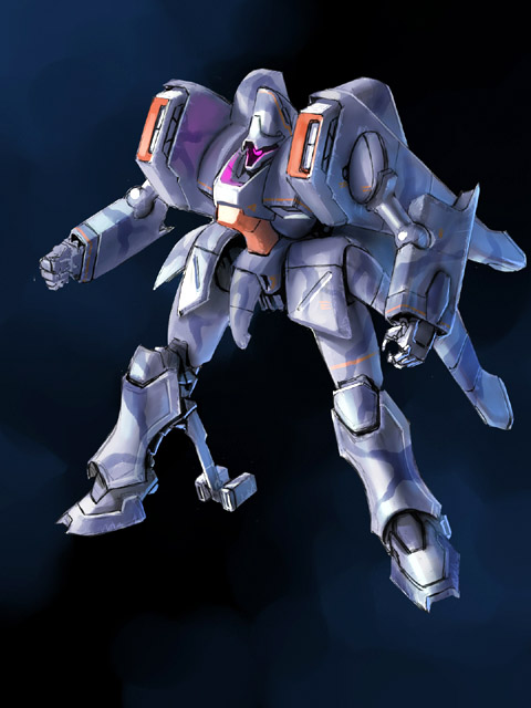 camouflage, ga-zowmn, glowing, glowing_eye, gradient_background, gundam, gundam_zz, mecha