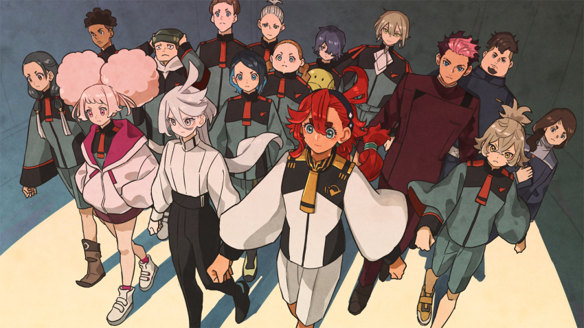 6+boys, 6+girls, afro_puffs, ahoge, aliya_mahvash, asticassia_school_uniform, belmeria_winston, blue_eyes