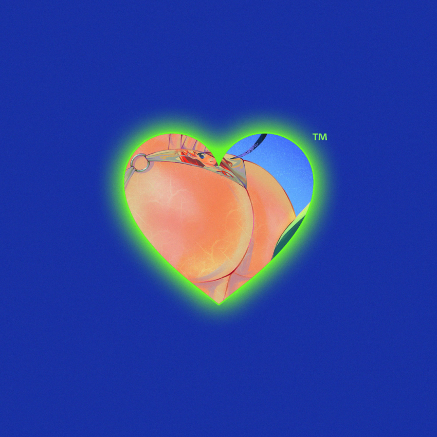 1girl, ass, ass_focus, bikini, blue_background, blue_eyes, gab_(gabellament), heart