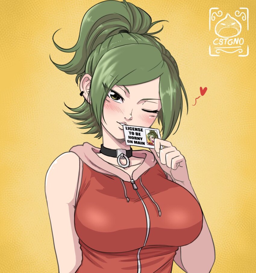 1girl, arms_behind_back, black_coat, black_collar, breasts, card, coat, collar