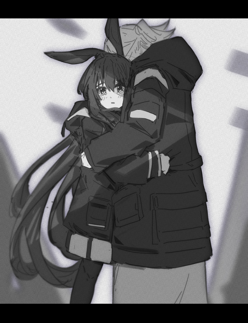 1girl, 1other, absurdres, amiya_(arknights), animal_ears, arknights, blush, comic