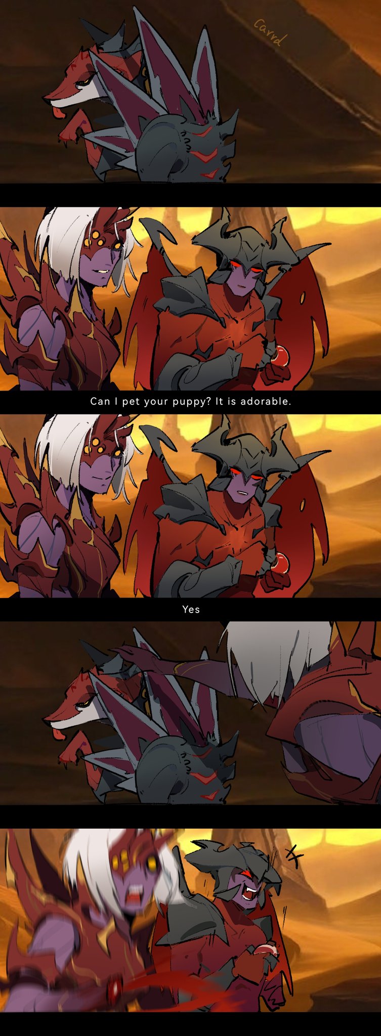 1girl, aatrox, blood, colored_skin, darkin_(league_of_legends), demon, demon_boy, demon_girl