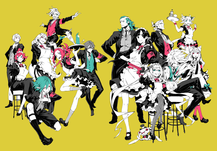 6+boys, 6+girls, 7th_dragon_(series), 7th_dragon_2020, 7th_dragon_2020-ii, absurdres, alternate_costume, animal_ears