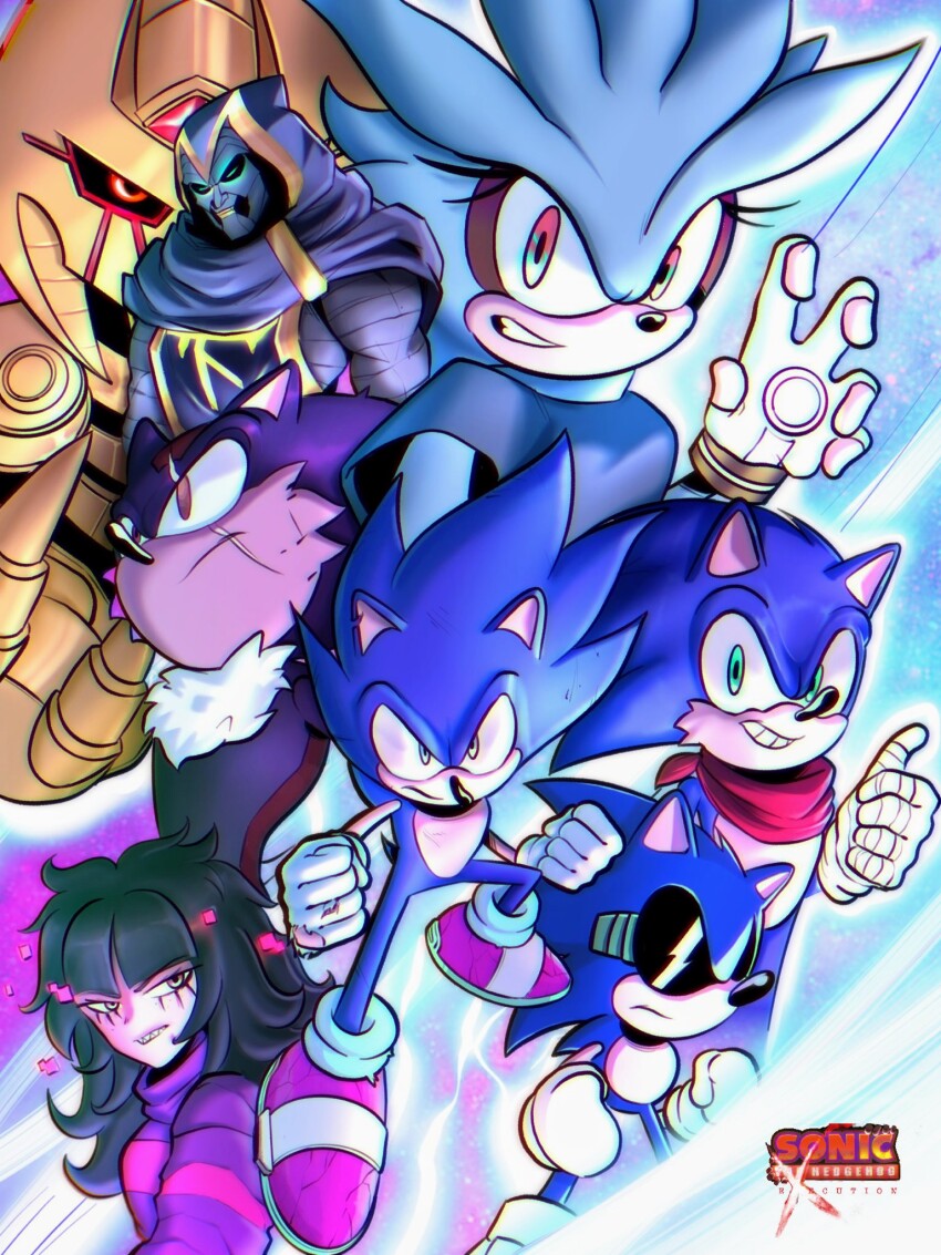 2girls, 6+boys, ajaeshiii, chaos_shadow, enerjak_(sonic), fingernails, genderswap, genderswap_(mtf)