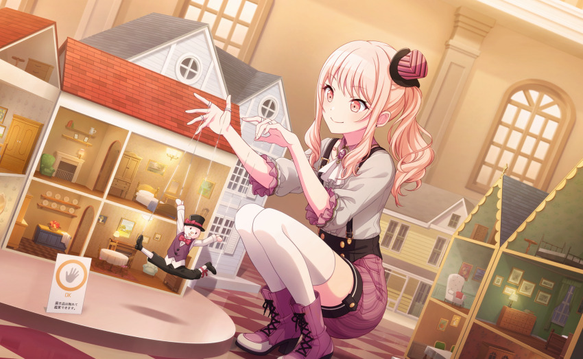 1other, akiyama_mizuki, ascot, boots, brooch, closed_mouth, colorful_palette, doll_house