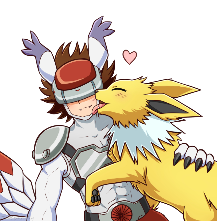 2others, belt, closed_eyes, digimon, digimon_(creature), gen_1_pokemon, highres, isso_(thatsquirrelly)