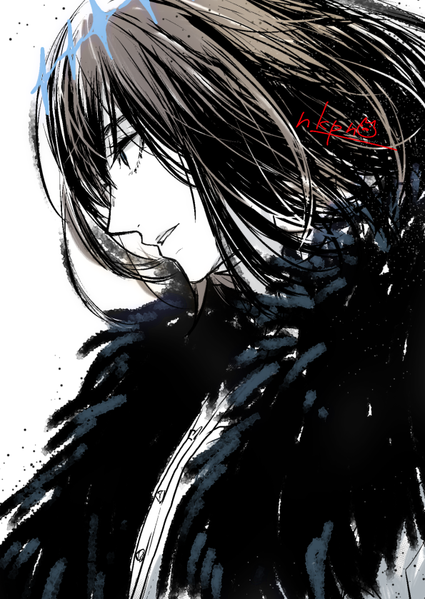 1boy, black_hair, cape, collared_shirt, crown, diamond_hairband, fate/grand_order, fate_(series)