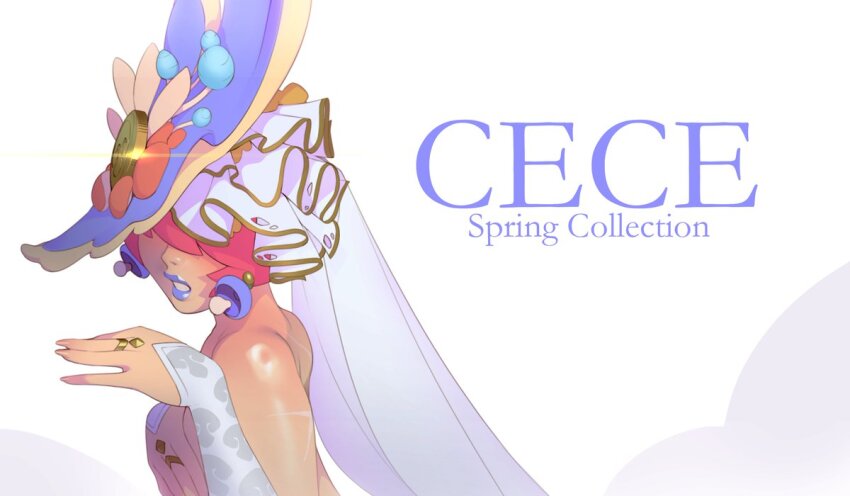 1boy, bare_shoulders, blue_lips, cece_hat_(zelda), combos_&amp;_doodles, crossdressing, crossdressing_(mtf), detached_sleeves, earrings, english_text, fashion, hair_over_eyes, hat, jewelry, link, nintendo, official_alternate_hairstyle, pink_hair, scar, short_hair, solo, the_legend_of_zelda, the_legend_of_zelda:_tears_of_the_kingdom, trap, upper_body