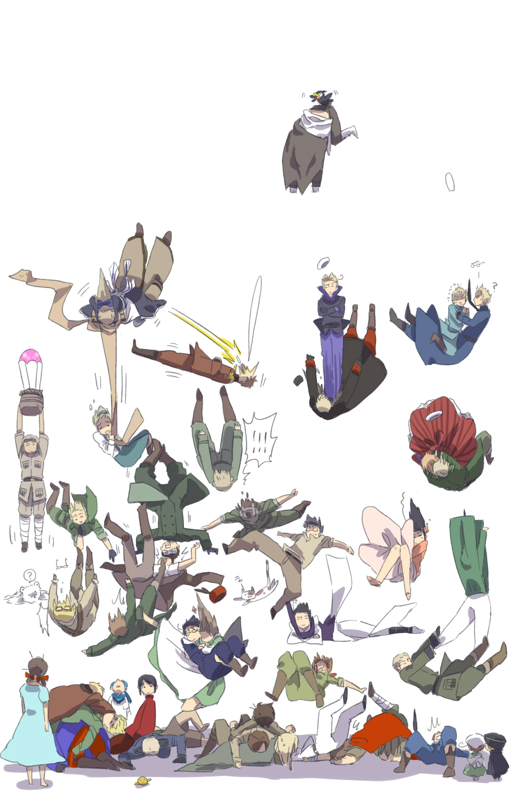 !, 6+boys, 6+girls, =_=, ?, aged_down, ahoge, america_(hetalia), animal, apron, australia_(hetalia), austria_(hetalia), axis_powers_hetalia, bandages, barefoot, bear, belarus_(hetalia), belgium_(hetalia), belt, bird, black_eyes, black_hair, blonde_hair, boots, bow, bowtie, brother_and_sister, brothers, brown_hair, canada_(hetalia), cape, carrying, cat, chibitalia_(hetalia), child, china_(hetalia), covering_privates, crossdressing, crossed_arms, cuba_(hetalia), denmark_(hetalia), dress, egypt_(hetalia), estonia_(hetalia), everyone, falling, finland_(hetalia), floating, flower, flying, foot_on_another's_face, france_(hetalia), germania_(hetalia), germany_(hetalia), glasses, gloves, greece_(hetalia), guti-guti, hair_bow, hair_flower, hair_ornament, hair_ribbon, hairband, hanbok, happy, hat, headdress, headscarf, highres, holy_roman_empire_(hetalia), hong_kong_(hetalia), hug, hungary_(hetalia), iceland_(hetalia), jacket, japan_(hetalia), knees_together_feet_apart, korea_(hetalia), korean_clothes, kumajirou_(hetalia), latvia_(hetalia), legs_up, liechtenstein_(hetalia), lithuania_(hetalia), long_hair, looking_up, lying, mask, military, military_uniform, multiple_boys, multiple_girls, necktie, northern_italy_(hetalia), norway_(hetalia), on_back, on_stomach, open_mouth, overalls, panicking, pants, poland_(hetalia), princess_carry, prussia_(hetalia), puffy_sleeves, ribbon, rome_(hetalia), russia_(hetalia), sailor_collar, scarf, sealand_(hetalia), seychelles_(hetalia), shaded_face, short_hair, shorts, siblings, simple_background, sisters, sitting, sitting_on_face, sitting_on_person, skirt, skirt_tug, source_request, southern_italy_(hetalia), spain_(hetalia), sweat, sweden_(hetalia), switzerland_(hetalia), taiwan_(hetalia), thailand_(hetalia), thick_eyebrows, time_paradox, turkey_(hetalia), twintails, ukraine_(hetalia), united_kingdom_(hetalia), unworn_hat, unworn_headwear, upside-down, vietnam_(hetalia), wristband