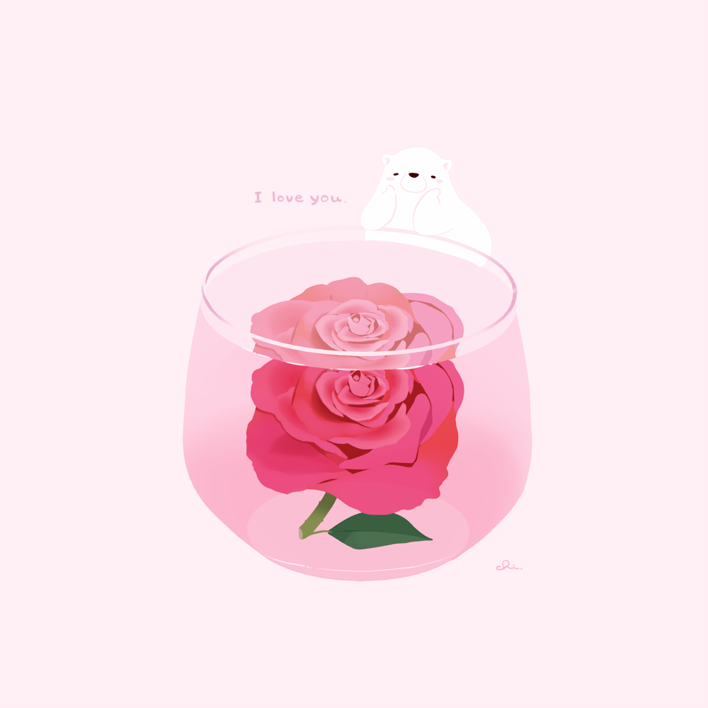 arm_support, bear, chai_(drawingchisanne), closed_eyes, cup, drink, drinking_glass, english_text
