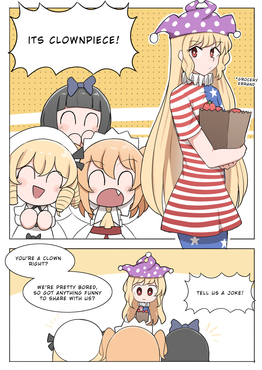 4girls, ^_^, absurdres, american_flag, american_flag_legwear, american_flag_print, american_flag_shirt, ascot