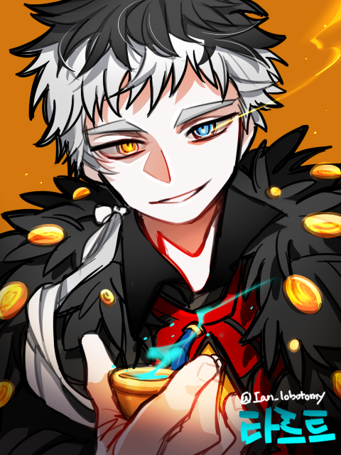 1boy, black_jacket, black_shirt, blue_eyes, borrowed_character, collared_shirt, commentary_request, e.g.o_(project_moon)