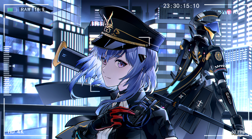 1girl, absurdres, alisa:_echo_(nocturnal_watch)_(pgr), alisa:_echo_(pgr), alisa_(pgr), black_headwear, black_jacket, blue_eyes