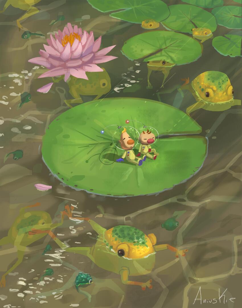 2boys, absurdres, alien, ani_(puniper), large_nose, blonde_hair, blue_gloves, blue_light