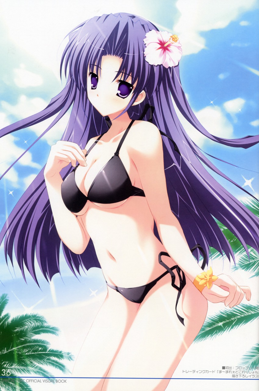 1girl, absurdres, bikini, female_focus, flower, highres, long_hair, lyrical_lyric