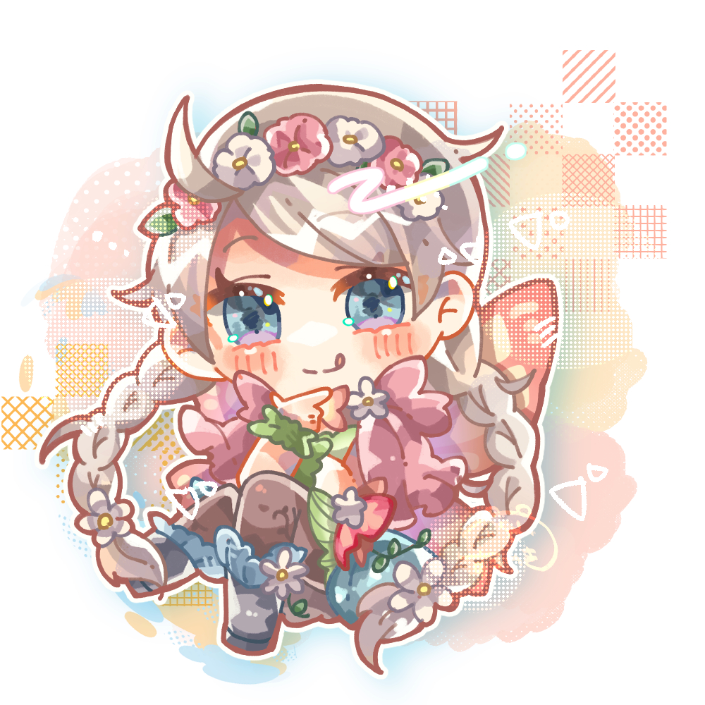 1girl, ahoge, black_pantyhose, blue_eyes, bracelet, capelet, chibi, fairy_wings