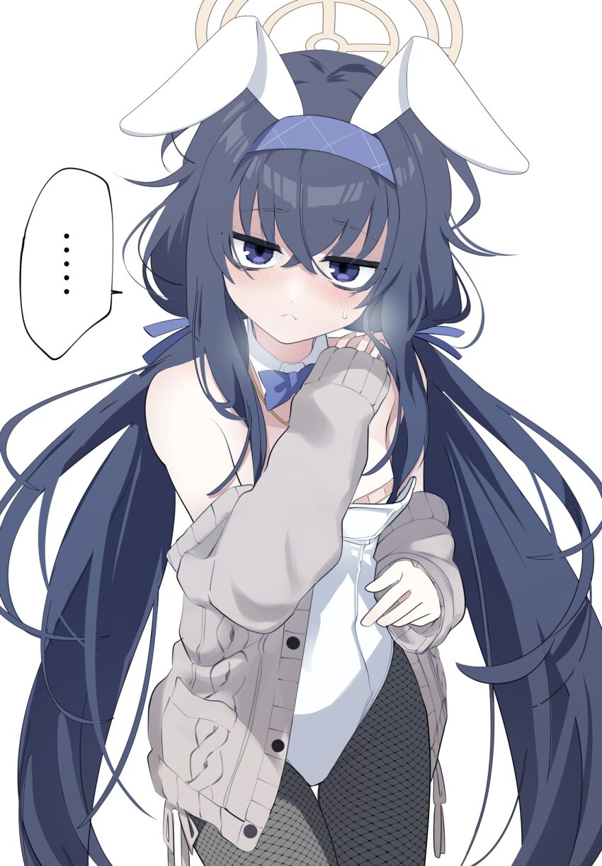 ..., 1girl, animal_ears, azu_(azu401), bags_under_eyes, bandaid, bandaids_on_nipples, black_hair