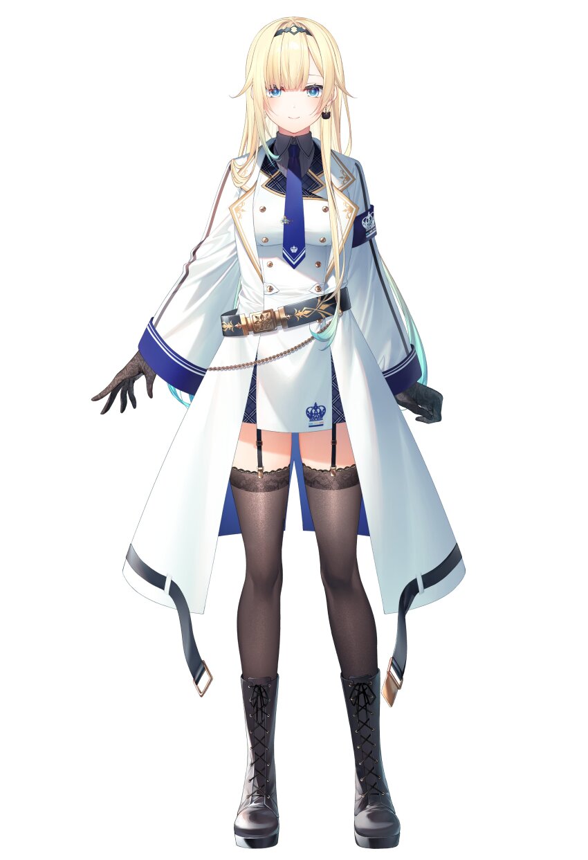 1girl, absurdres, aizawa_ema, aizawa_ema_(2nd_costume), aqua_eyes, belt, black_collar, black_footwear