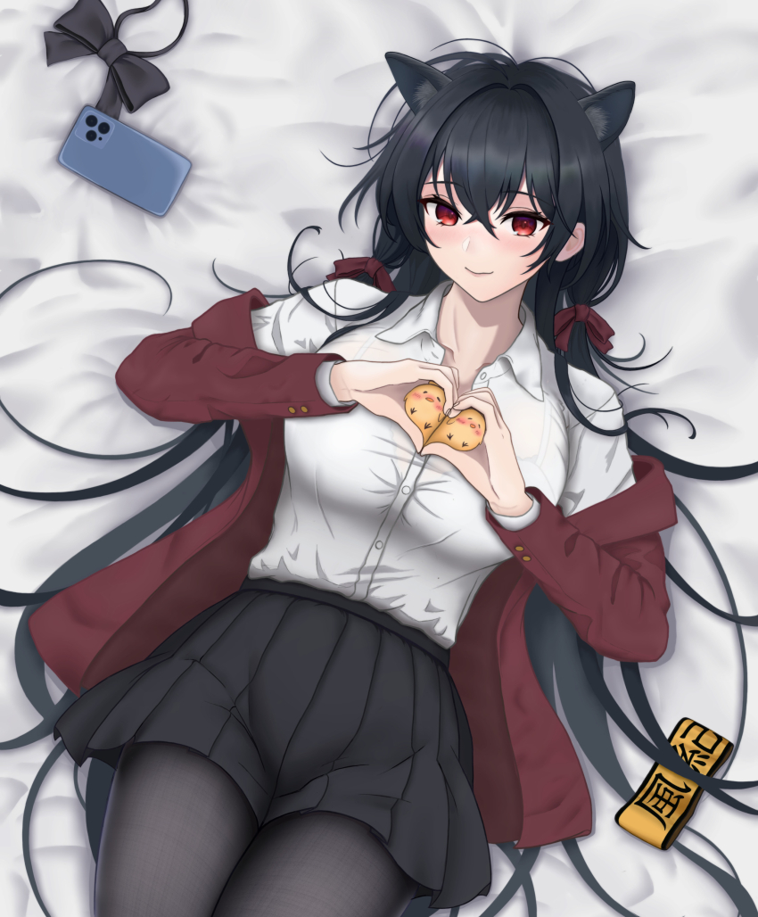 1girl, absurdres, animal_ears, armband, unworn_armband, azur_lane, black_bow, black_bowtie