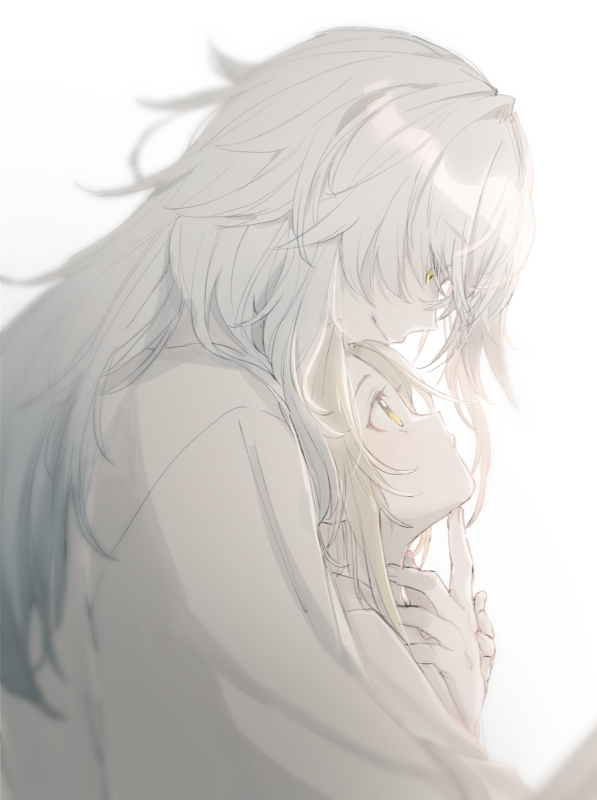 2boys, blonde_hair, chin_rest, closed_mouth, from_side, hair_between_eyes, head_on_head, head_rest