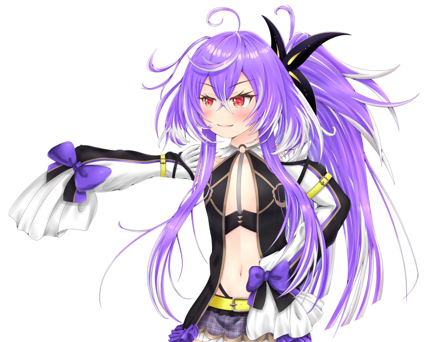 1girl, absurdres, ahoge, arm_belt, belt, black_dress, black_sleeves, blush