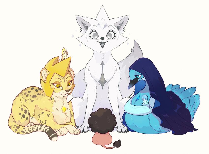 :d, animal, animal_focus, animalization, bird, blue_diamond_(steven_universe), blue_eyes, blue_fur