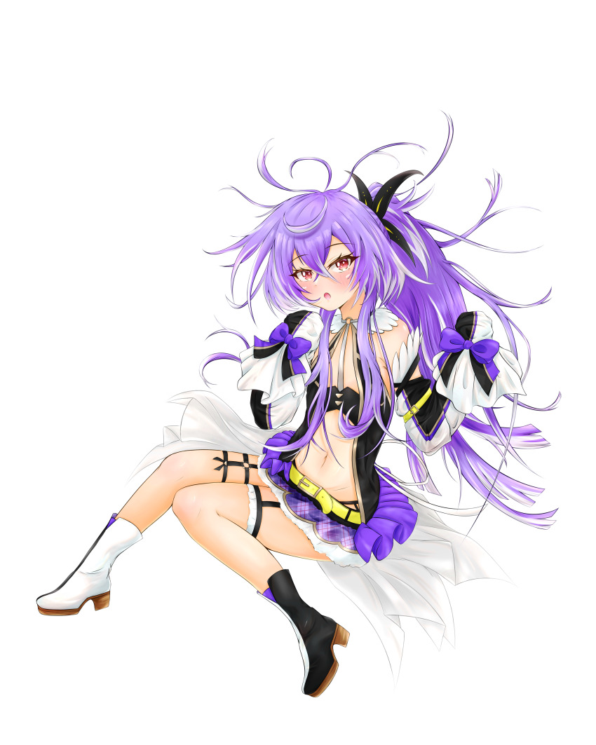 1girl, absurdres, arm_belt, belt, between_breasts, black_boots, black_dress, black_sleeves