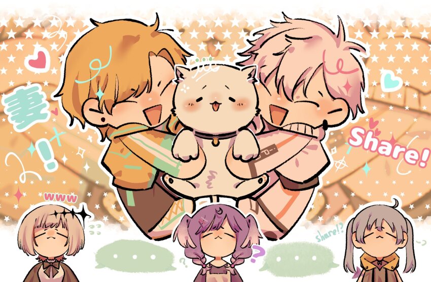 blue_collar, blue_hair, cat, chibi, collar, dtto., eden_(vtuber), highres