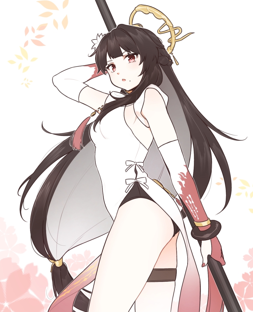 1girl, black_hair, character_request, check_character, check_copyright, china_dress, chinese_clothes, colored_inner_hair