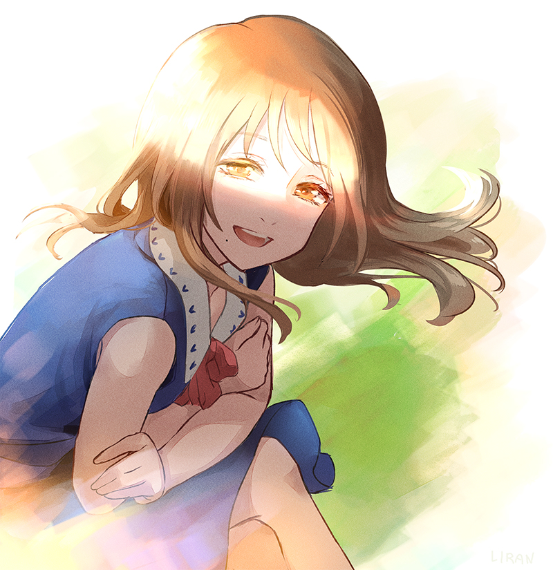 1girl, black_eyes, black_hair, blue_dress, cowboy_shot, crossed_arms, dress, jujutsu_kaisen