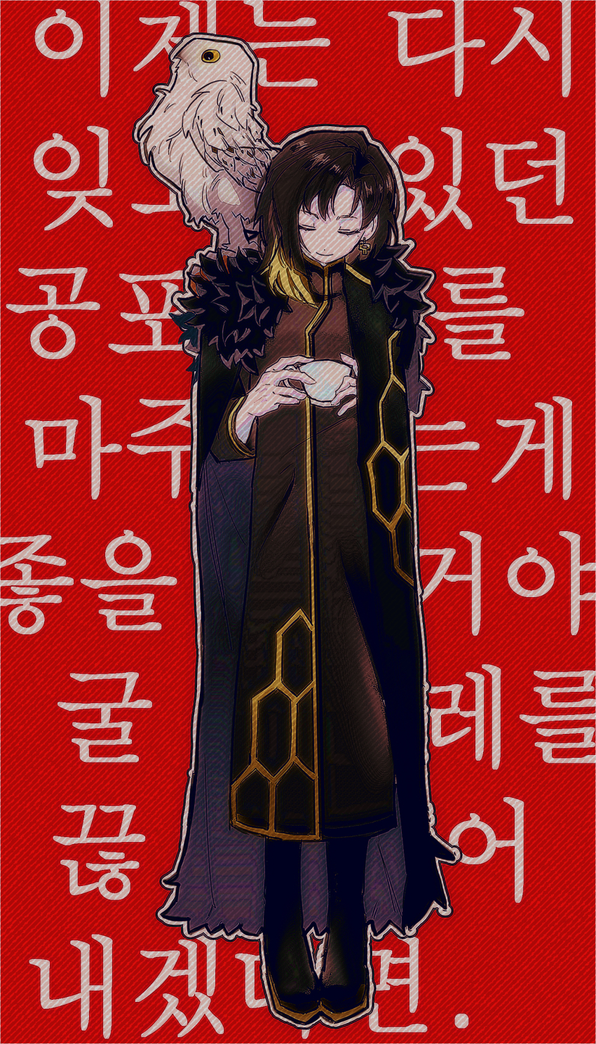 1girl, absurdres, animal, animal_on_shoulder, binah_(project_moon), bird, bird_on_shoulder, black_boots