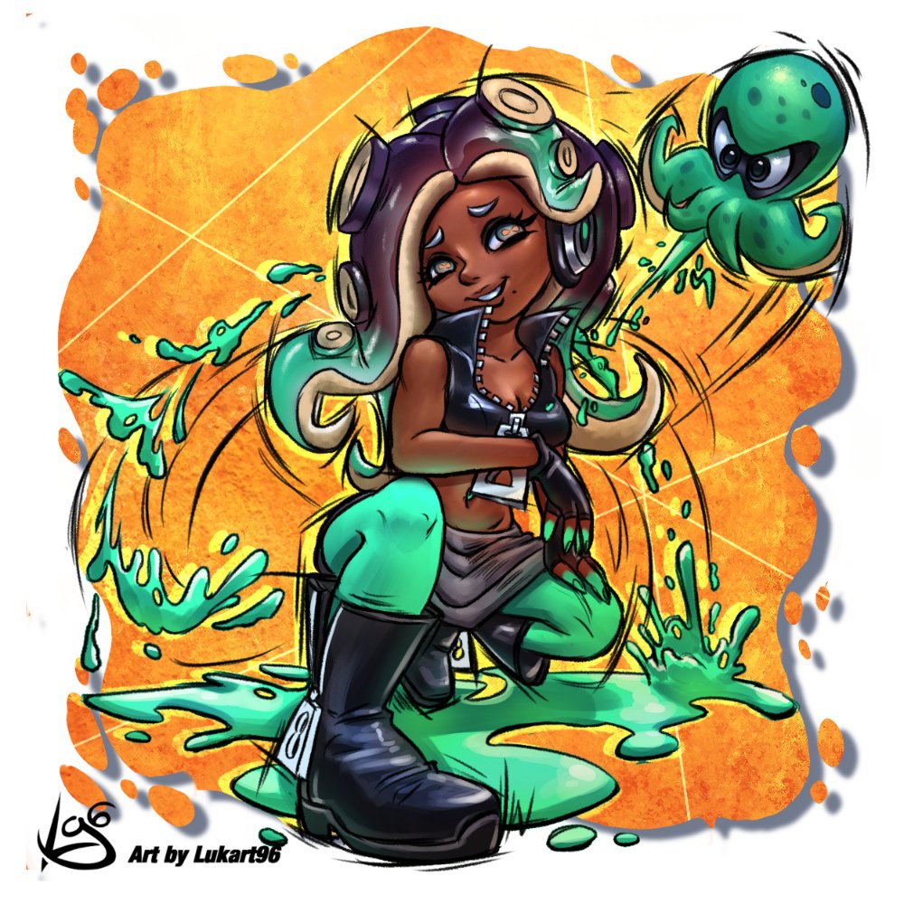 1girl, bare_shoulders, breasts, crop_top, dark-skinned_female, dark_skin, fingerless_gloves, gloves