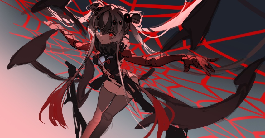 1girl, absurdres, blue_eyes, doll_joints, double_bun, fate/grand_order, fate_(series), gradient_background