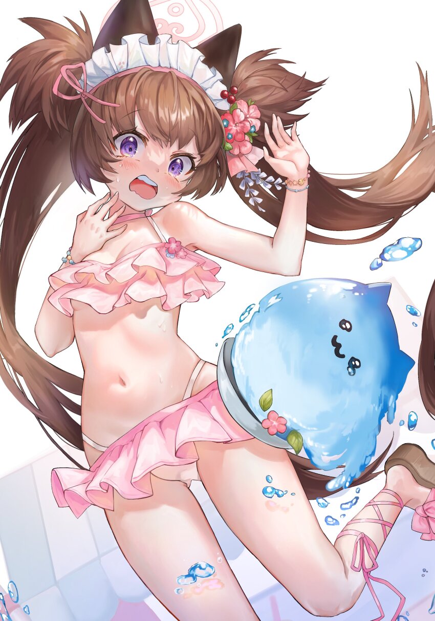 1girl, absurdres, animal_ears, bikini, bikini_day, bikini_skirt, blue_archive, blush