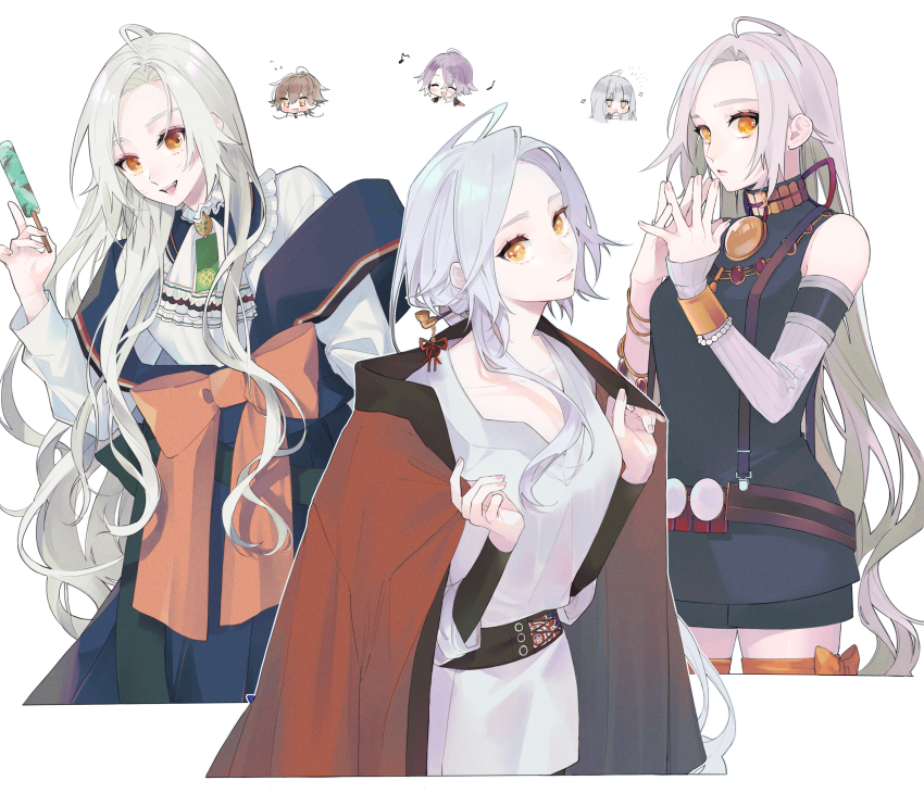 1girl, absurdres, ahoge, amakusa_shirou_tokisada_(olympia_soiree), amakusa_shirou_tokisada_(olympia_soiree)_(cosplay), ascot, black_shirt, black_shorts