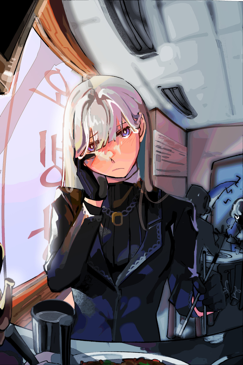 1boy, 1girl, 1other, absurdres, angelica_(project_moon), angry, argalia_(project_moon), black_gloves