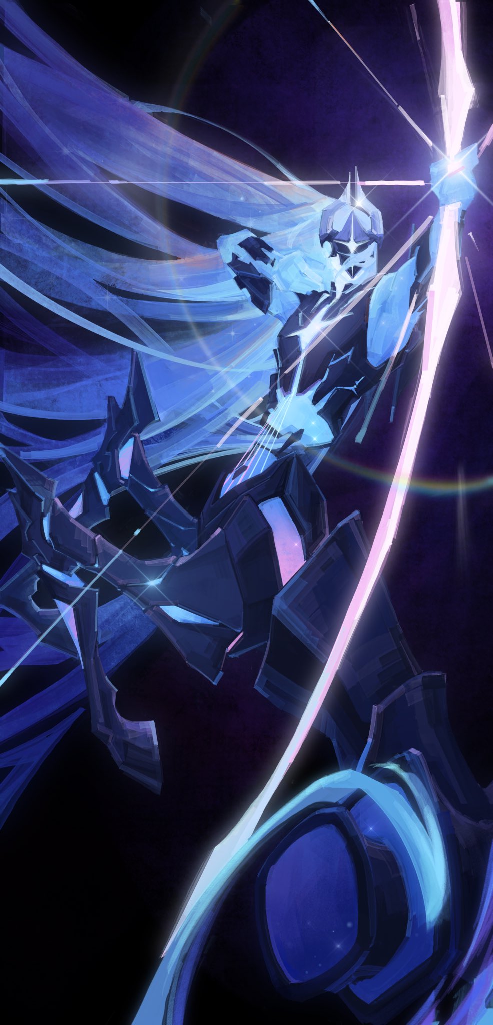 bow_(weapon), centaur, centauroid, chimera, deca_m, gauntlets, glowing, glowing_weapon