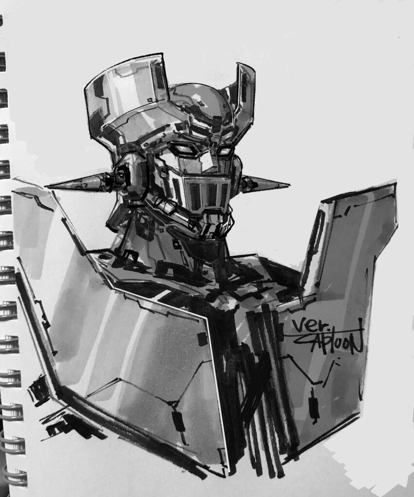 absurdres, captoon, commentary, concept_art, english_commentary, highres, machinery, marker_(medium)