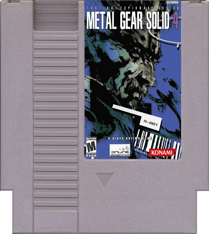 konami, metal_gear_(series), metal_gear_solid, nes_cartridge, nintendo