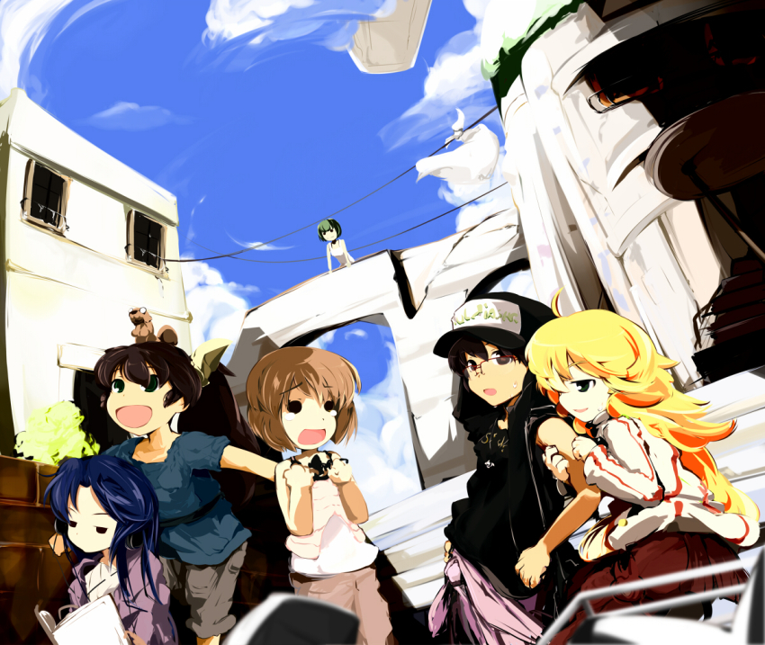 6+girls, bad_id, bad_pixiv_id, fisheye, ganaha_hibiki, hagiwara_yukiho, hoshii_miki, idolmaster