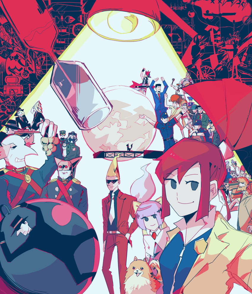 2others, 6+boys, 6+girls, absolutely_everyone, afro, alma_(ghost_trick), amelie_(ghost_trick), animal