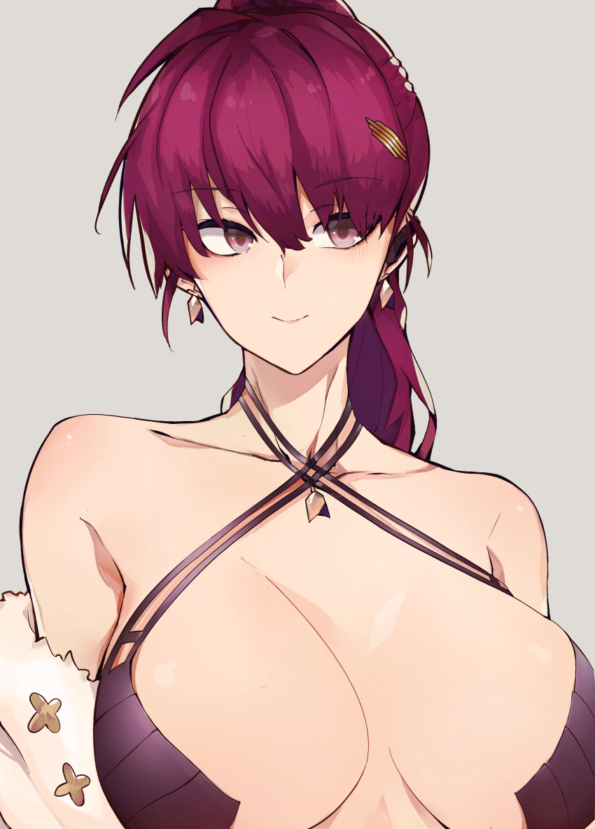 1girl, absurdres, bare_shoulders, black_dress, black_gloves, breasts, chiru_(218mg), cleavage