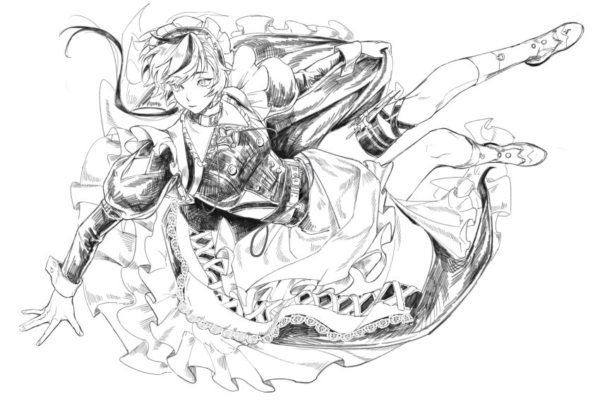 1boy, absurdres, apron, black_dress, blade_(lovable_enforcer)_(nu_carnival), blade_(nu_carnival), chenyao4444444, crossdressing