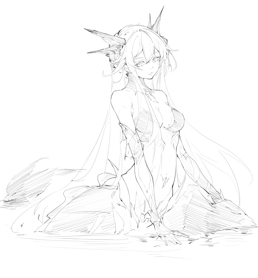 1girl, absurdres, adhesive_bra, bra, breasts, cdlo, headgear, highres